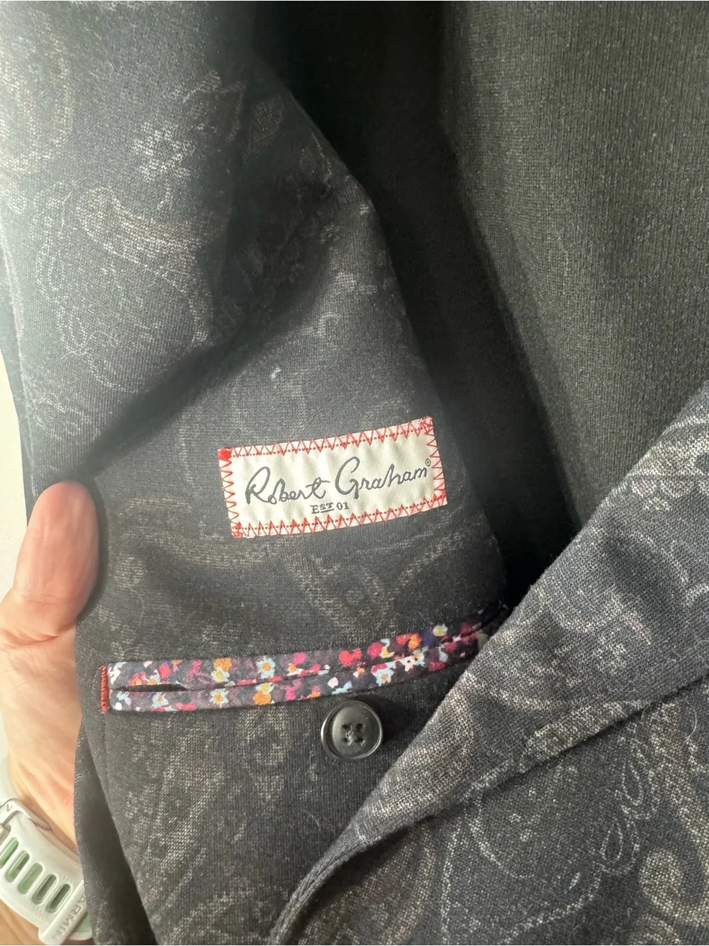 Robert Graham Black Paisley Jacquard Sports Coat